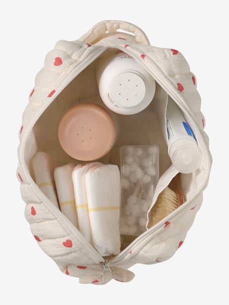 Etui Mama katoenen gaas beige, bedrukt+ecru+hazelnoot+wit - vertbaudet enfant 