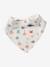 Lot 3 bavoirs bandanas en gaze de coton beige imprimé+BLANC+bleu grisé+écru+ficelle+lot beige+lot renard+lot vert panda+rose pâle+vert sauge - vertbaudet enfant 