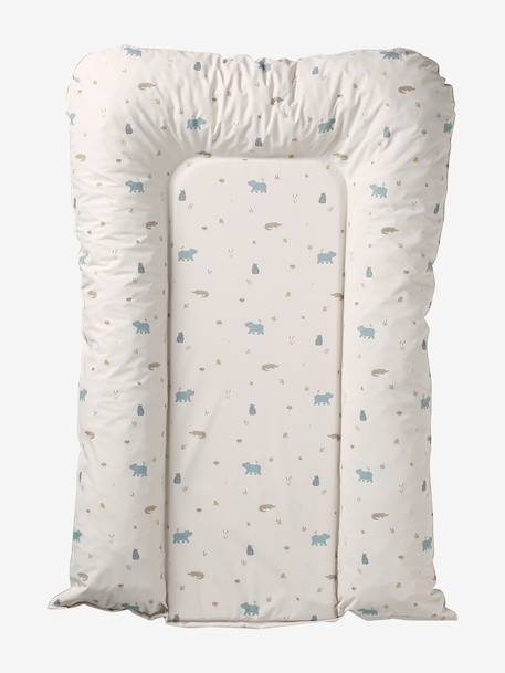 Matelas à langer Lionceau beige imprimé+BLANC IMPRIME+écru+vert imprimé - vertbaudet enfant 