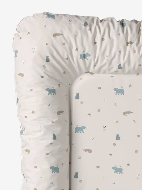 Matelas à langer Lionceau beige imprimé+BLANC IMPRIME+écru+vert imprimé - vertbaudet enfant 