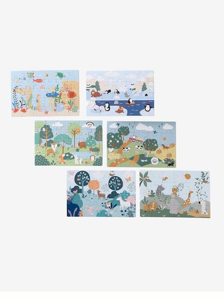 Koffer met 6 magnetische puzzels meerkleurig - vertbaudet enfant 