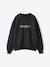 Sweat fille oversize inscription léopard anthracite - vertbaudet enfant 