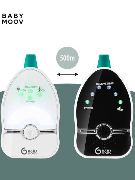 Babyfoon Easy Care bereik van 500 meter BABYMOOV WIT/ZWART - vertbaudet enfant 
