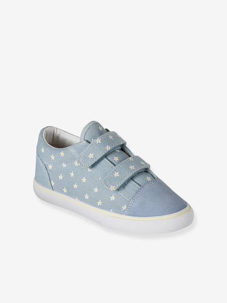 Baskets bébé textile à scratchs bleu jean - vertbaudet enfant 