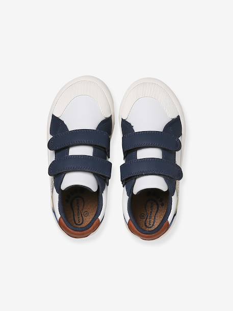 Baskets garçon synthétique à scratchs lot bleu - vertbaudet enfant 
