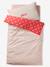 Parure housse de couette + taie d'oreiller MON CŒUR rose imprimé - vertbaudet enfant 