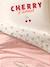 Parure housse de couette et taie d'oreiller CERISES RAYURES avec coton recyclé rayé rouge - vertbaudet enfant 