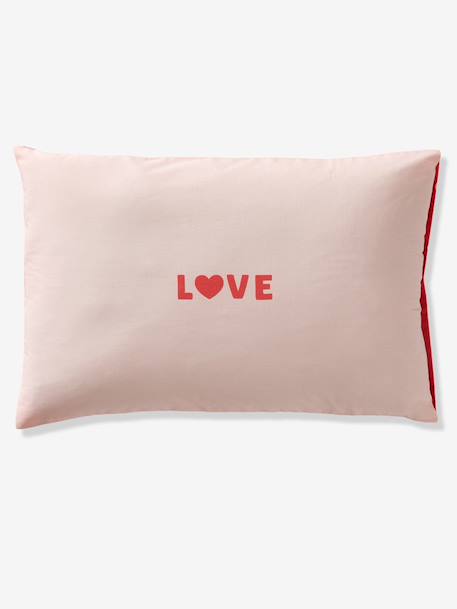 Parure housse de couette + taie d'oreiller MON CŒUR rose imprimé - vertbaudet enfant 