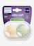 Lot de 2 sucettes ultra soft 6-18 mois forest friends vert+vert imprimé - vertbaudet enfant 