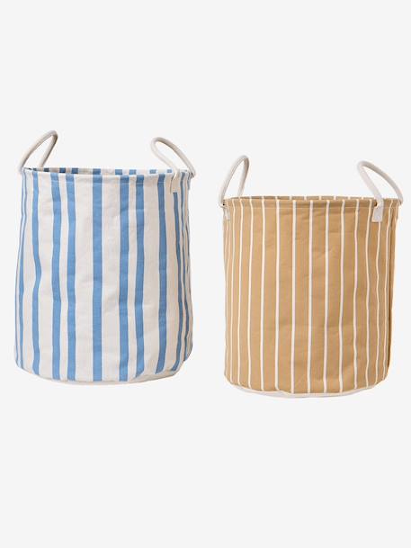 Set van 2 opbergmanden beige, gestreept - vertbaudet enfant 