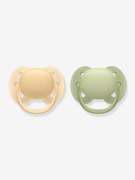 Set van 2 PHILIPS AVENT ultra soft lolly 6-18 maanden forest friends groen+groen, bedrukt - vertbaudet enfant 