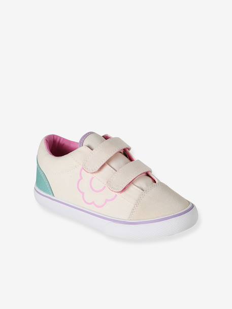 Baskets voor meisjes van synthetisch materiaal beige, bedrukt - vertbaudet enfant 