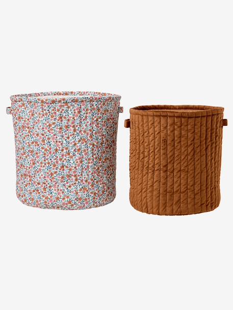 Lot 2 paniers RETRO FLOWER cannelle - vertbaudet enfant 