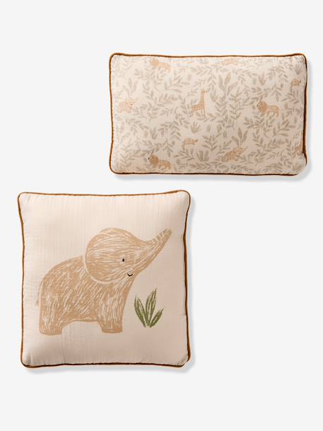 Lot 2 coussins BABYLON en gaze de coton beige - vertbaudet enfant 