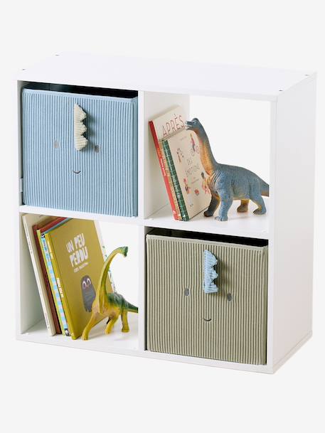 Lot de 2 bacs de rangement dino Minisaurus en velours côtelé vert sauge - vertbaudet enfant 