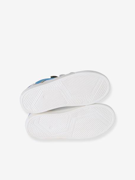 Baskets met klittenband van leer voor kinderen ecru+veel wit - vertbaudet enfant 