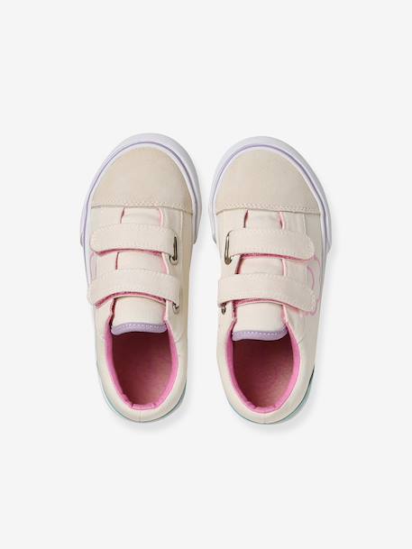 Baskets voor meisjes van synthetisch materiaal beige, bedrukt - vertbaudet enfant 