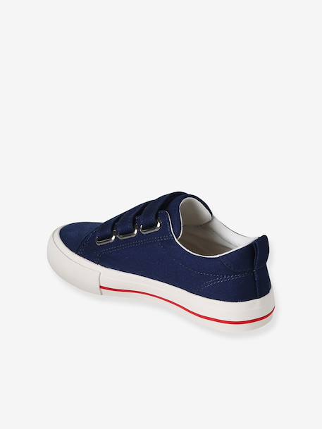 Baskets enfant à scratchs écru+marine - vertbaudet enfant 