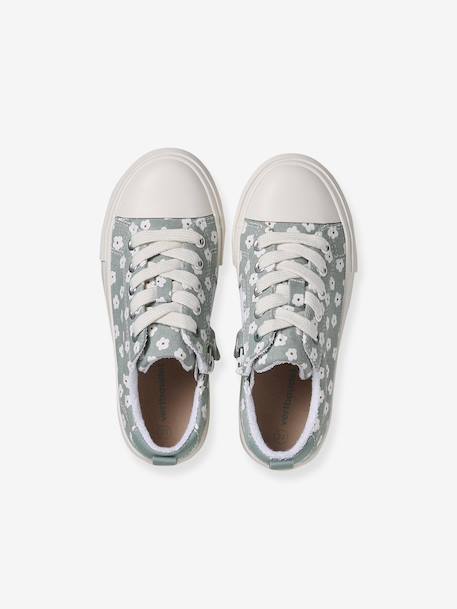 Baskets fille en toile fantaisie blush+vert imprimé - vertbaudet enfant 