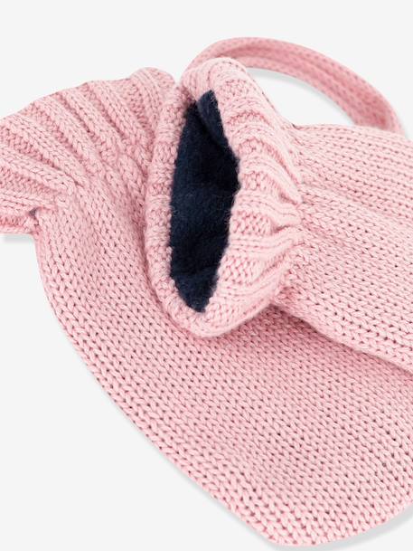 Wanten baby meisjes gebreid gevoerd met fleece wit - vertbaudet enfant 