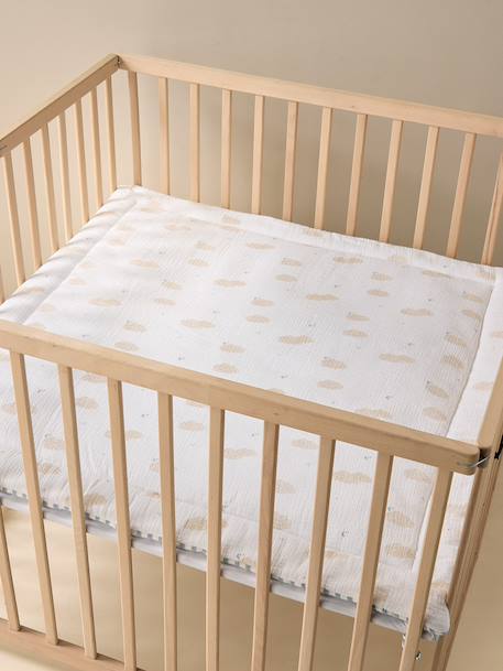 Couverture / Fond de parc bébé en gaze de coton DANS LES NUAGES rayé bleu - vertbaudet enfant 