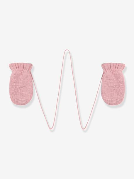 Moufles bébé fille tricot doublé polaire blanc - vertbaudet enfant 