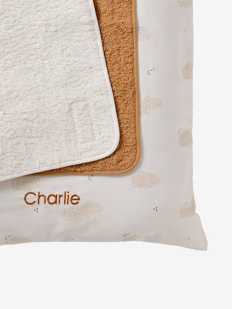 Matelas à langer et 2 tapis de change personnalisable DANS LES NUAGES blanc imprimé - vertbaudet enfant 