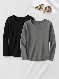 Vêtements de grossesse-T-shirt, débardeur-Lot de 2 tee-shirts de grossesse en côtes