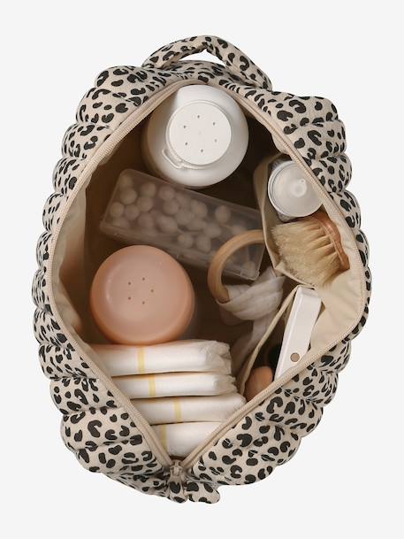 Etui Mama katoenen gaas beige, bedrukt+hazelnoot+wit - vertbaudet enfant 