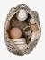 Trousse toilette Mama gaze coton beige imprimé+blanc+noisette - vertbaudet enfant 