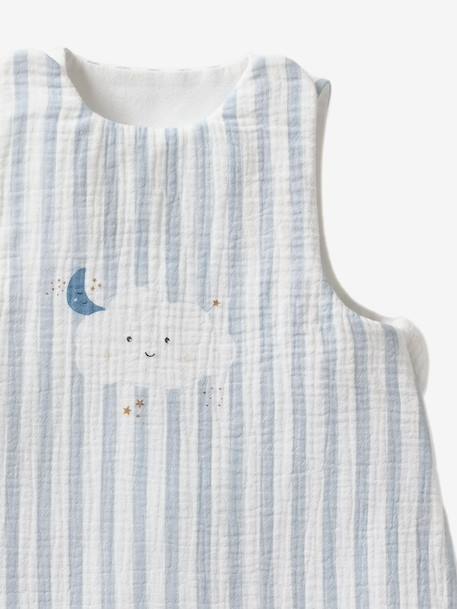Zomers trappelzak van katoengaas IN DE WOLKEN blauw, gestreept - vertbaudet enfant 