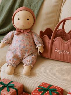 Jouet-Premier âge-Doudous, peluches et jouets en tissu-Mon 1er poupon et son couffin en tissu personnalisable