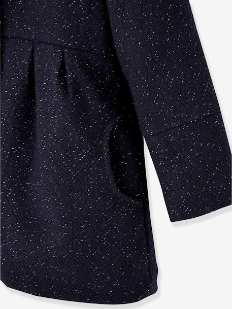 Manteau à capuche fille drap de laine MARINE GRISE - vertbaudet enfant 