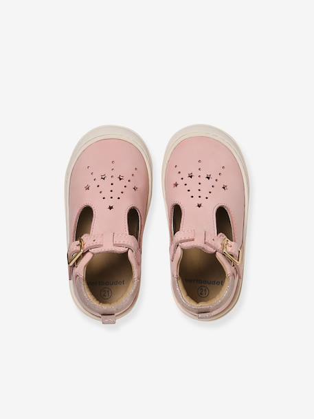 Chaussures premiers pas bébé à boucle or+rose - vertbaudet enfant 