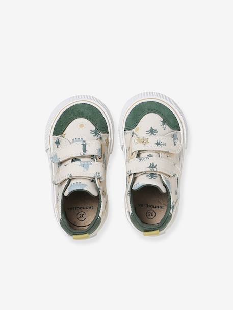 Baskets scratchées bébé en toile beige imprimé+kaki+lot beige+marine - vertbaudet enfant 