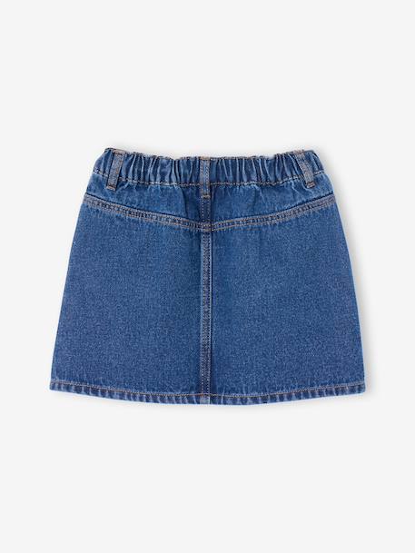 Jupe en jean fille bleu clair+bleu moyen - vertbaudet enfant 