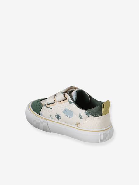 Baskets scratchées bébé en toile beige imprimé+kaki+lot beige+marine - vertbaudet enfant 
