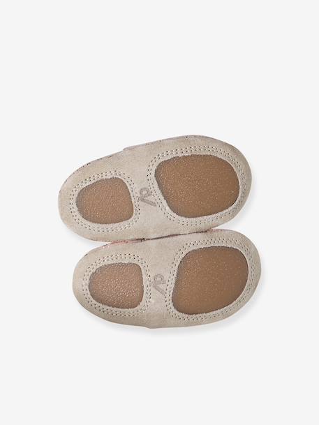 Chaussons bébé cuir souple blanc imprimé+bleu nuit+lot rose+or+rose imprimé+rose poudré+vieux rose - vertbaudet enfant 