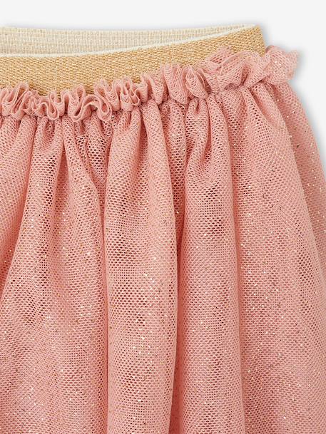 Jupon cérémonie en tulle pailleté bébé blanc+blush - vertbaudet enfant 