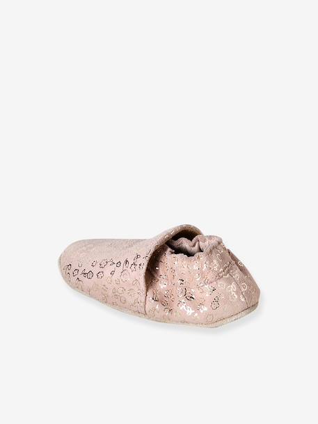 Chaussons bébé cuir souple blanc imprimé+bleu nuit+lot rose+or+rose imprimé+rose poudré+vieux rose - vertbaudet enfant 