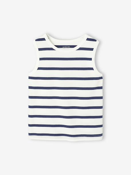 Lot de 2 débardeurs garçon lot blanc+lot bleu - vertbaudet enfant 