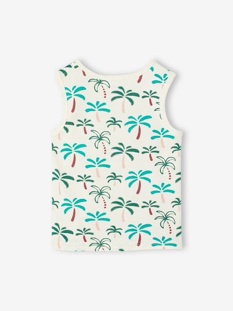 Débardeur garçon imprimé tropical blanc imprimé - vertbaudet enfant 