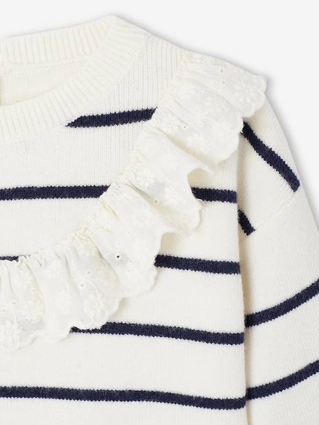 Pull marinière bébé fille détail volanté rayé marine - vertbaudet enfant 
