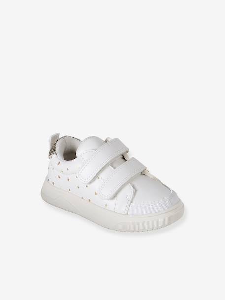 Baskets bébé scratch blanc imprimé - vertbaudet enfant 