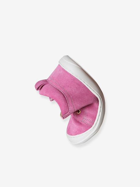 Chaussures premiers pas bébé lacets brun+fuchsia+jaune d'or+marron+rose - vertbaudet enfant 