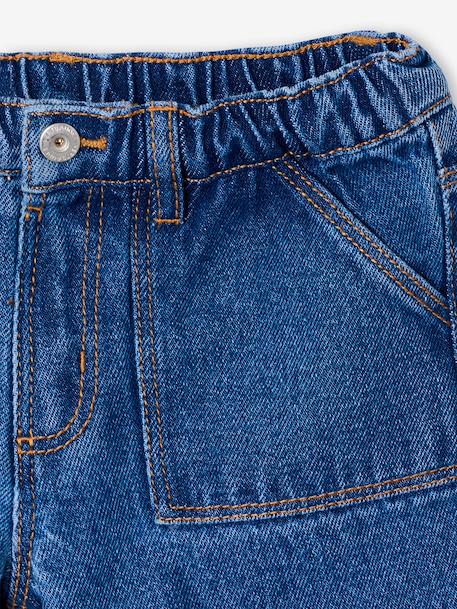 Short en jean fille bleu clair+bleu moyen+denim brut - vertbaudet enfant 