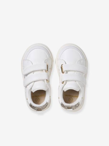 Baskets bébé scratch blanc imprimé - vertbaudet enfant 