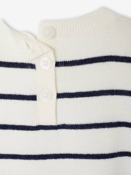 Pull marinière bébé fille détail volanté rayé marine - vertbaudet enfant 