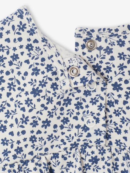 T-shirt voor babymeisjes met print ecru+marineblauw - vertbaudet enfant 
