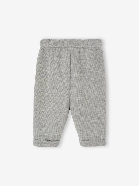 Pantalon garçon naissance en nid d'abeille gris chiné - vertbaudet enfant 